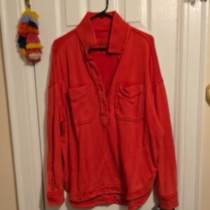 AERIE Women's CORAL RED SWEATSHIRT